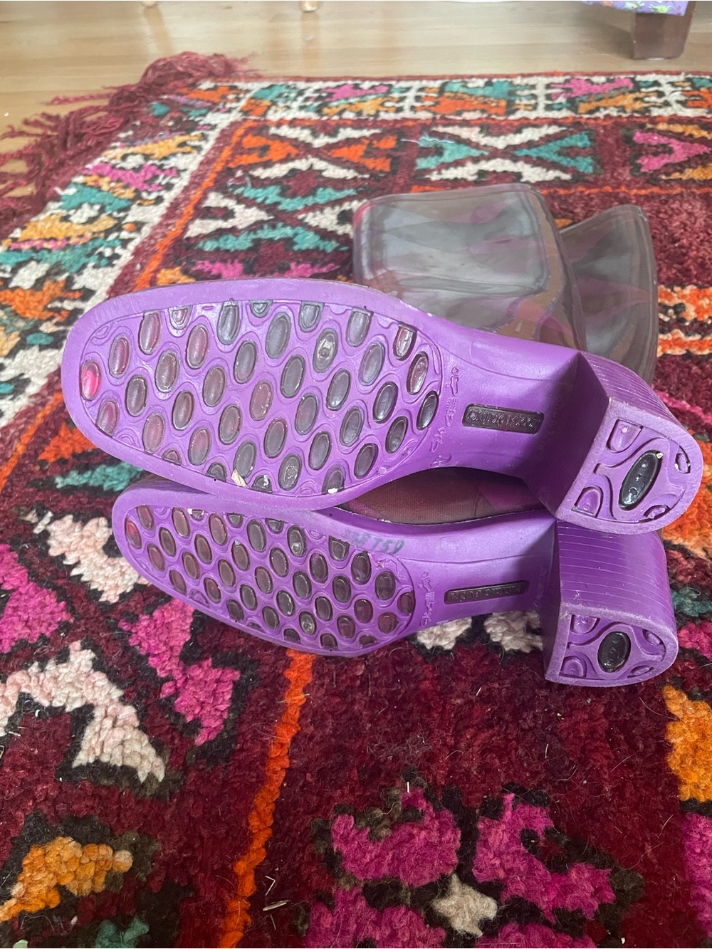Emilio Pucci Vintage Purple and Gray Geometric Rain Boots - Picture 4 of 4